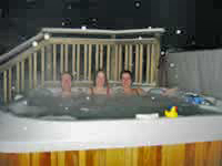 Family in hot tub